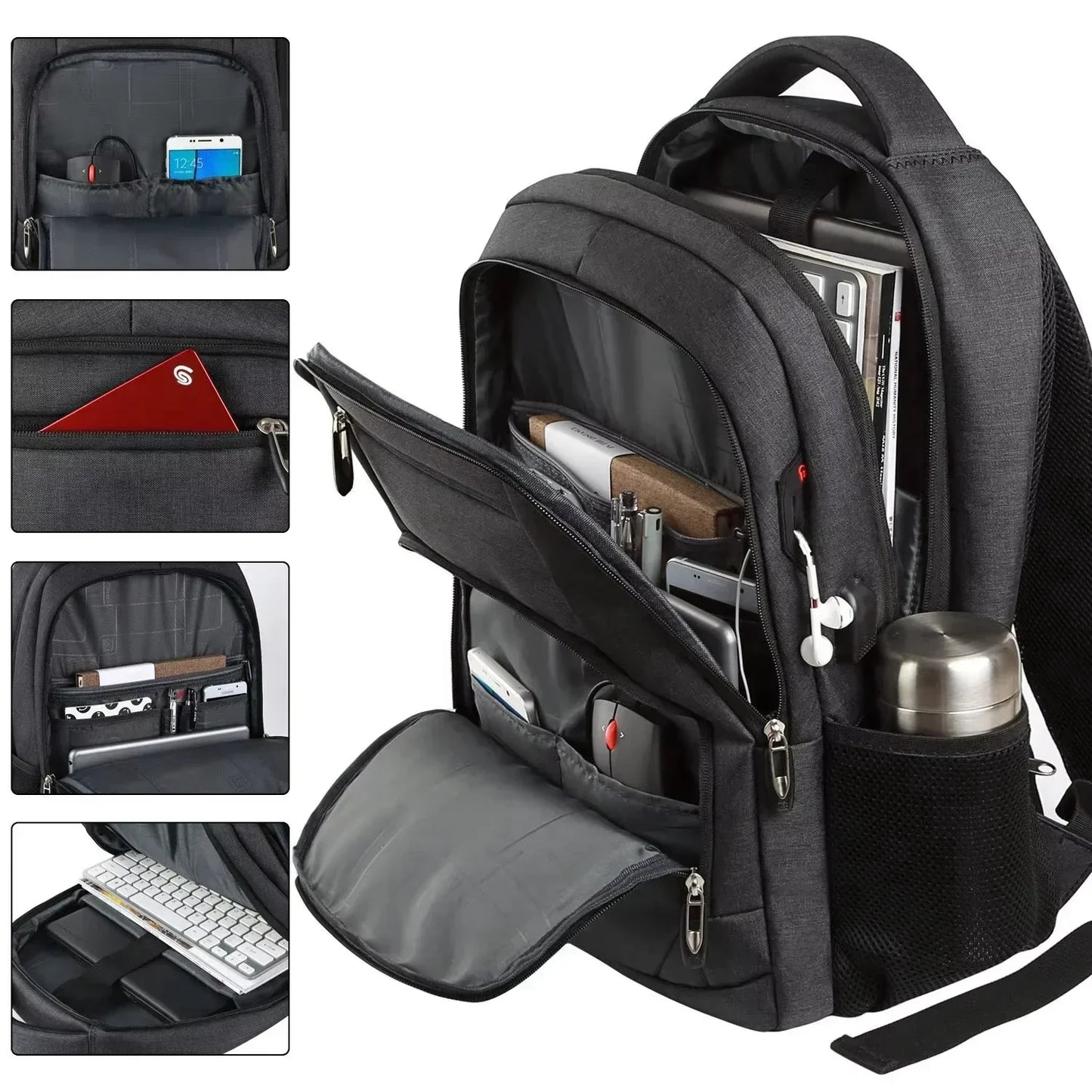 Outdoor Travel And Camera Backpack Waterproof Bag Black