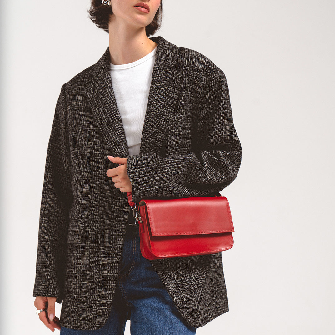 Leather Shoulder Bag - Curie (Brown)