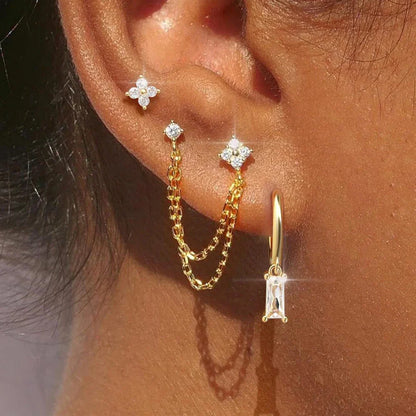 Zodiac Birthstone Earrings Set for Everyday Celestial Style