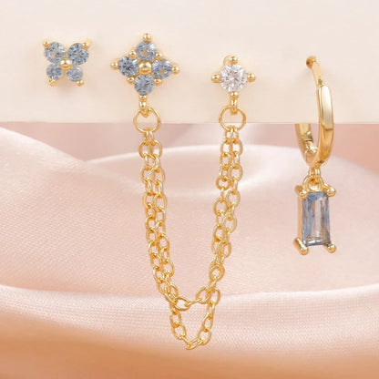 Zodiac Birthstone Earrings Set for Everyday Celestial Style