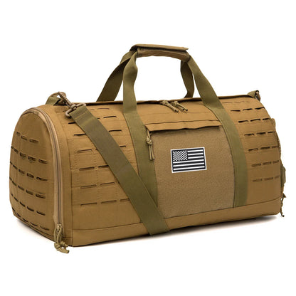 40L Tactical Sport Gym Duffle Bag Travel Training Bag Khaki