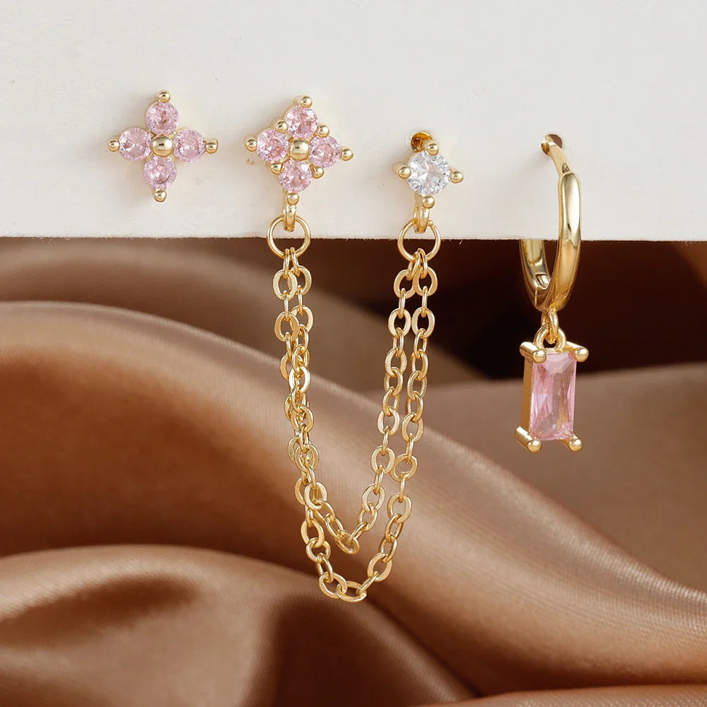 Zodiac Birthstone Earrings Set for Everyday Celestial Style