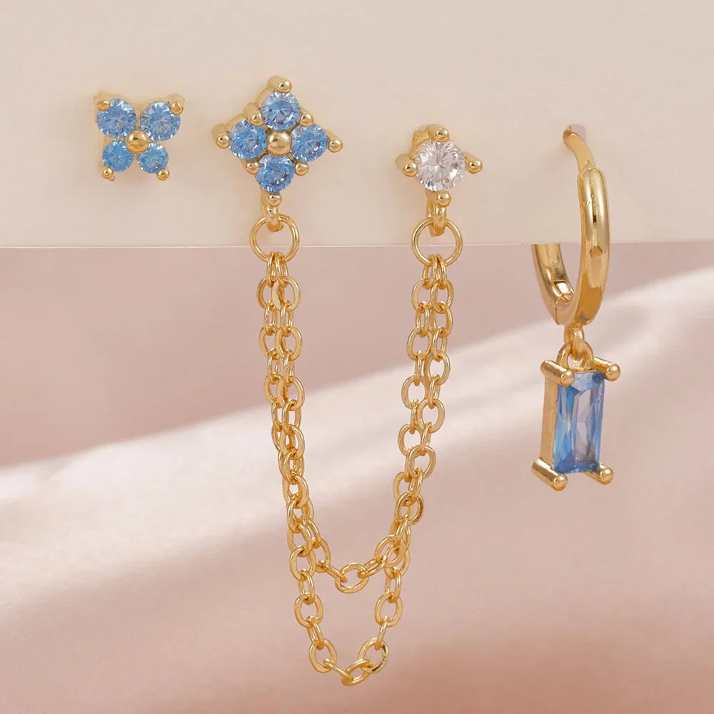 Zodiac Birthstone Earrings Set for Everyday Celestial Style
