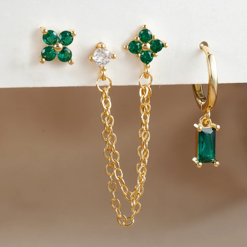 Zodiac Birthstone Earrings Set for Everyday Celestial Style