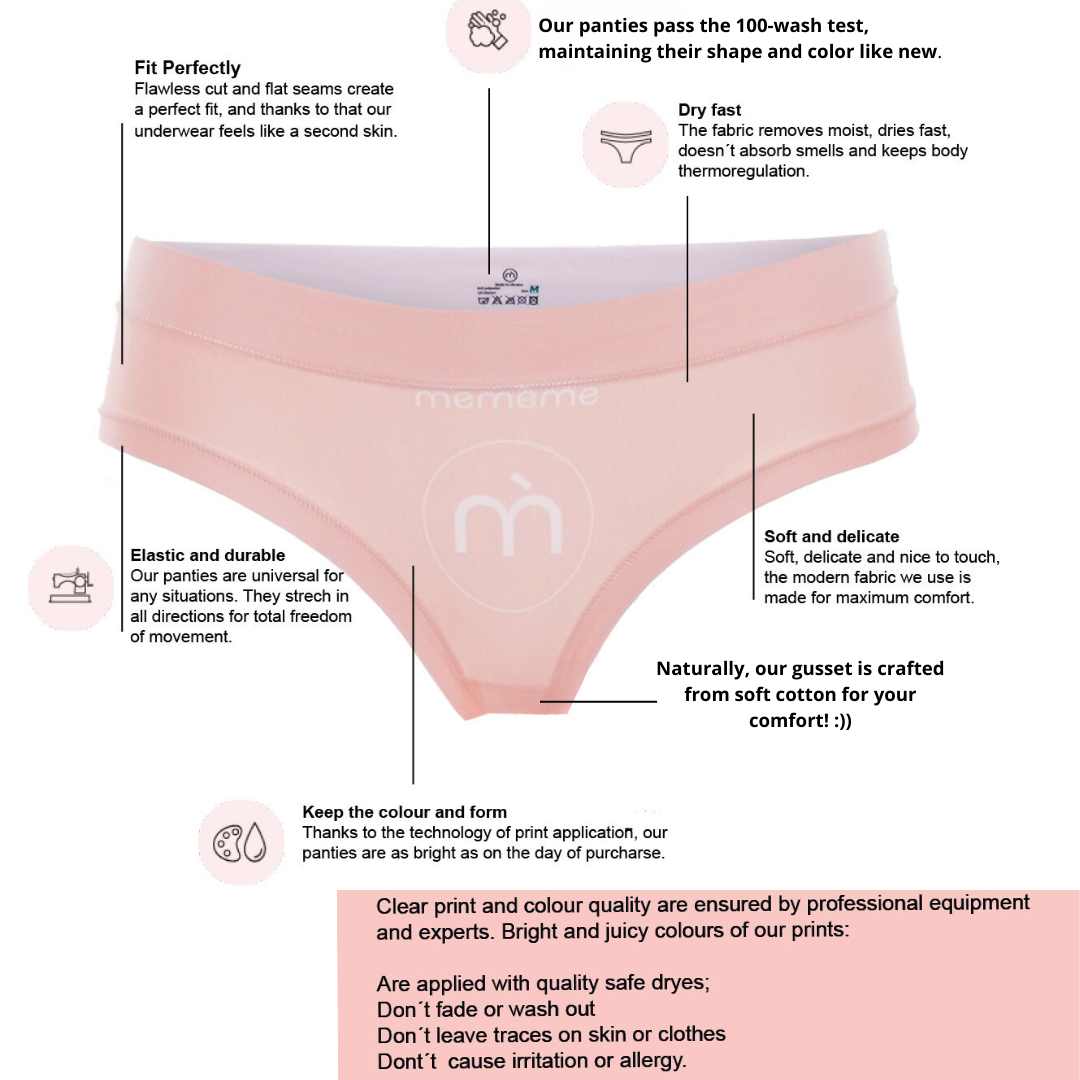 Memème Women’s Ultra-Comfortable GRAFFITI - Trash - Panties | Breathable Cotton Crotch, Stretchy Fit, No Elastic Bands