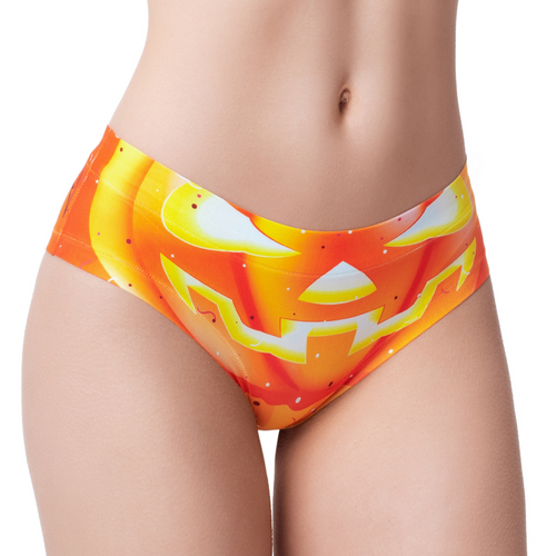 Memème Women’s Ultra-Comfortable HALLOWEEN - Pumpkin - Panties | Breathable Cotton Crotch, Stretchy Fit, No Elastic Bands