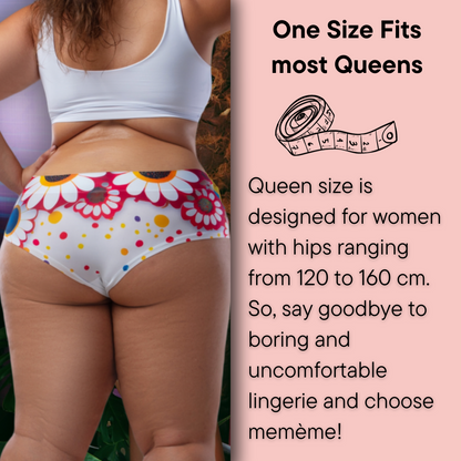 Memème Women’s Ultra-Comfortable JEANS– Tropic - Queen Size Panties | Breathable Cotton Crotch, Stretchy Fit