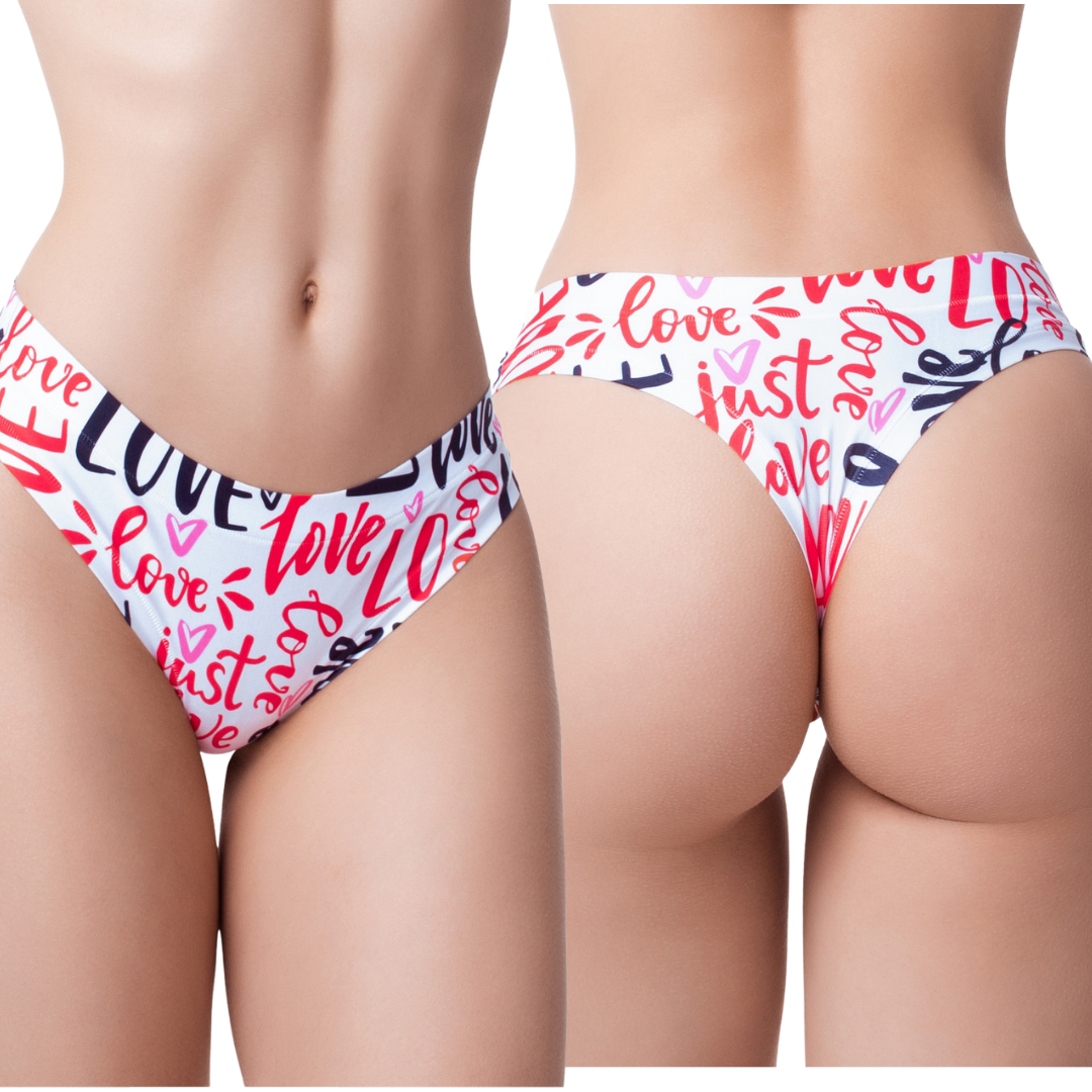 Memème Women’s Ultra-Comfortable LOVE - Message - Panties | Breathable Cotton Crotch, Stretchy Fit, No Elastic Bands