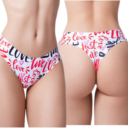 Memème Women’s Ultra-Comfortable LOVE - Message - Panties | Breathable Cotton Crotch, Stretchy Fit, No Elastic Bands