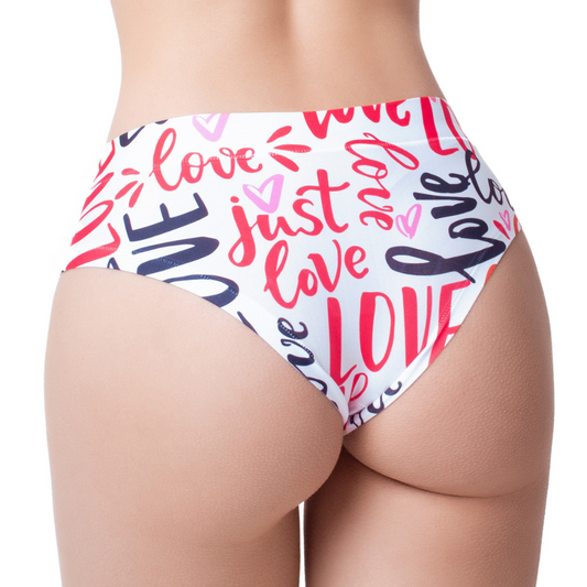 Memème Women’s Ultra-Comfortable LOVE - Message - Panties | Breathable Cotton Crotch, Stretchy Fit, No Elastic Bands