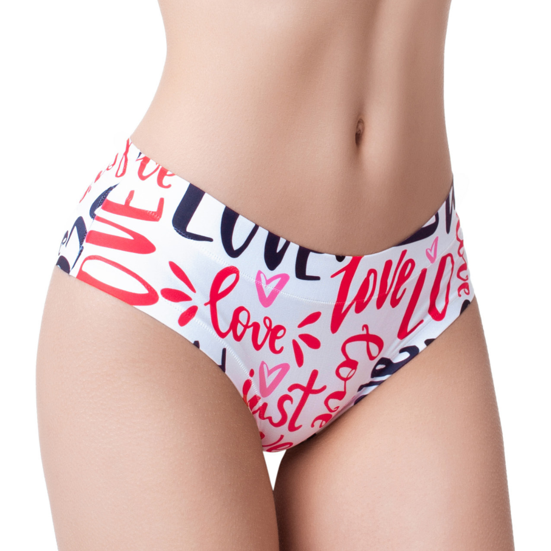 Memème Women’s Ultra-Comfortable LOVE - Message - Panties | Breathable Cotton Crotch, Stretchy Fit, No Elastic Bands