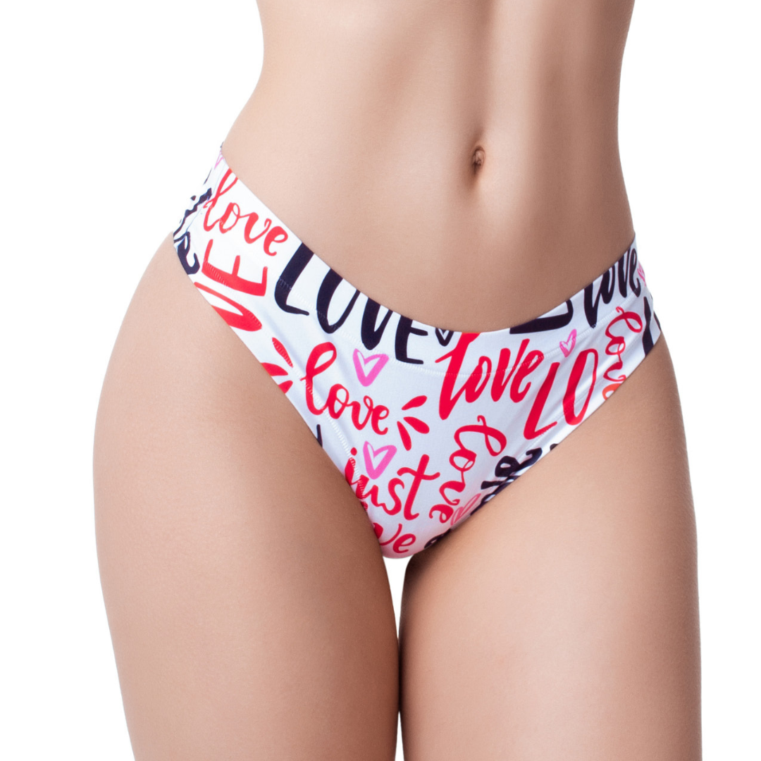 Memème Women’s Ultra-Comfortable LOVE - Message - Panties | Breathable Cotton Crotch, Stretchy Fit, No Elastic Bands