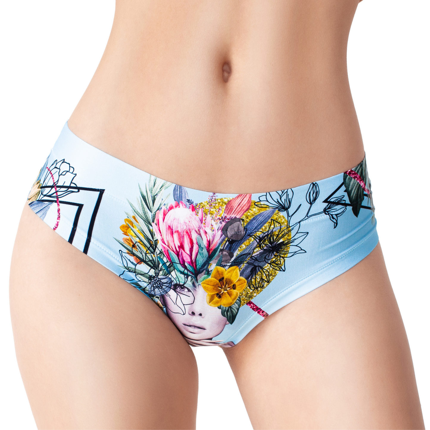 Memème Women’s Ultra-Comfortable SECRET GARDEN - Frida Blue - Panties | Breathable Cotton Crotch, Stretchy Fit