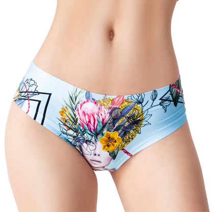 Memème Women’s Ultra-Comfortable SECRET GARDEN - Frida Blue - Panties | Breathable Cotton Crotch, Stretchy Fit