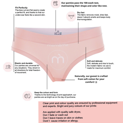 Memème Women’s Ultra-Comfortable UA - Art - Panties | Breathable Cotton Crotch, Stretchy Fit, No Elastic Bands