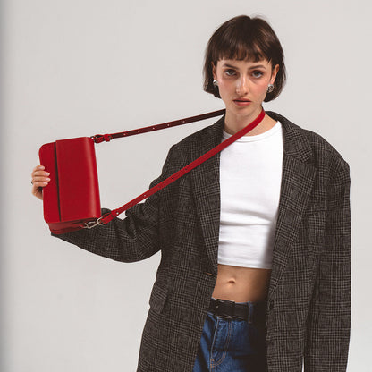 Leather Shoulder Bag - Curie  (Brown)