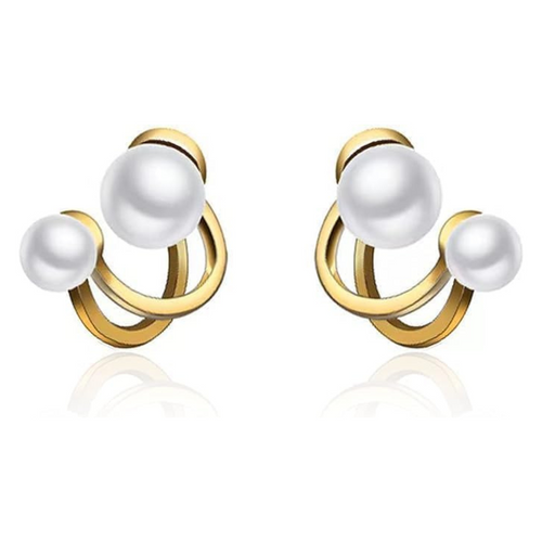 Double Pearl Stud Earring - Sori Style