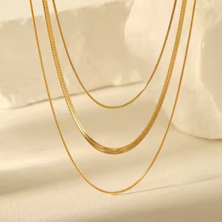 Triple Layer Snake Chain Necklace