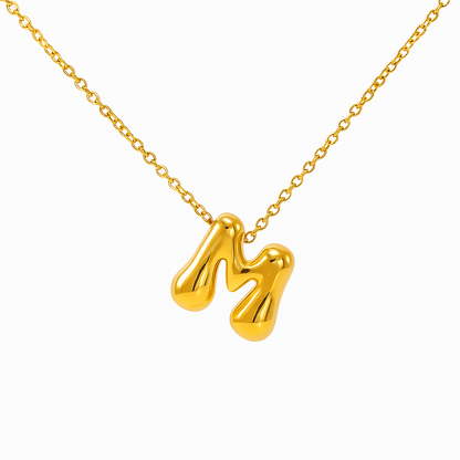 Initial Bubble Letter Necklace