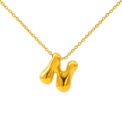 Initial Bubble Letter Necklace