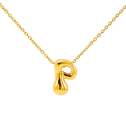 Initial Bubble Letter Necklace