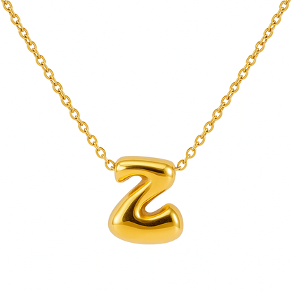 Initial Bubble Letter Necklace