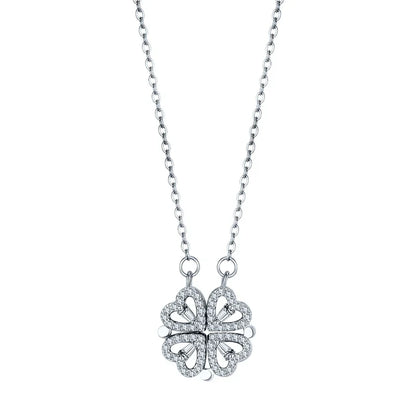 Four-Leaf Clover Hearts Necklace