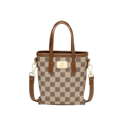 Vintage Khaki Monogram Mini Top Handle Crossbody Bag
